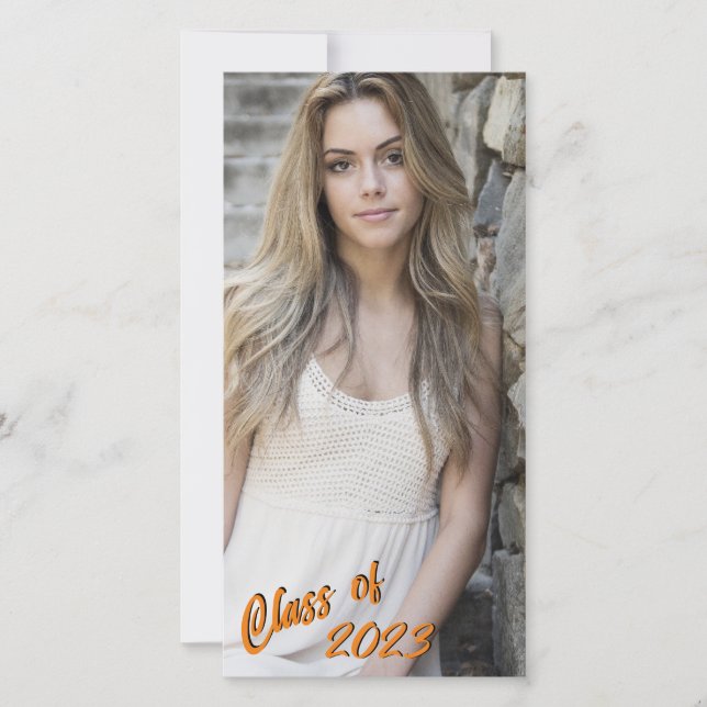 Anuncio Personalizado Foto de clase de Naranja larga y del (Anverso)