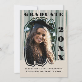 Anuncio Personalizado Foto graduación beige sage rayado ve