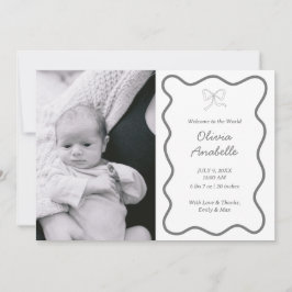 Anuncio Personalizado Gris Oscuro Bow Wavy Boho Collage Na