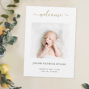 Anuncio Personalizado moderno simple guión oro niño o Chic