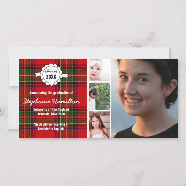 Anuncio Personalizado tartan photo graduation (Anverso)