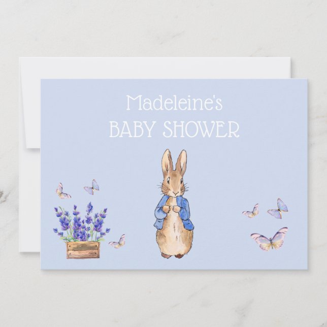 Anuncio Personalizar Baby Shower de Peter Rabbit (Anverso)