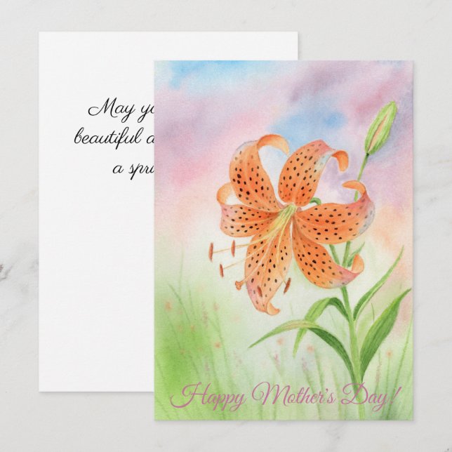 Anuncio Personalized Elegant Tiger Lily (Anverso / Reverso)