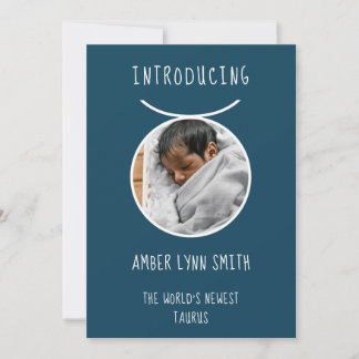 Anuncio Personalized White and Blue Taurus Zodiac