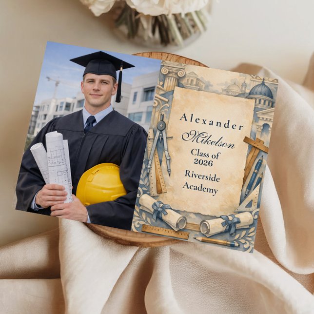 Anuncio Photo Architect Graduation Blueprint Design (Subido por el creador)