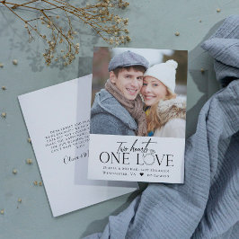 Anuncio Photo Engagement Announcement Two Hearts One Love 