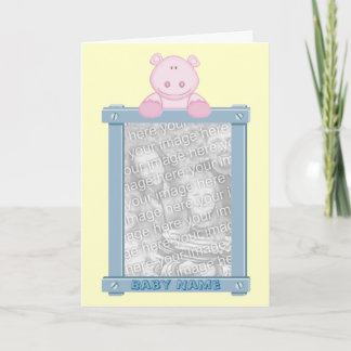 Anuncio Photo Frame Birth Announcement with Hippo