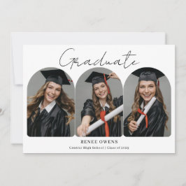 Anuncio Photo Template Graduation Flat Announcement Card
