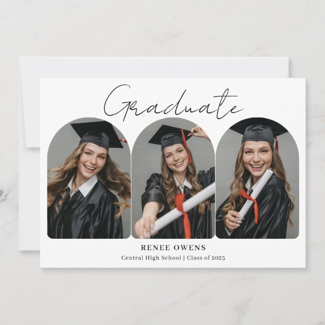 Anuncio Photo Template Graduation Flat Announcement Card (Anverso)