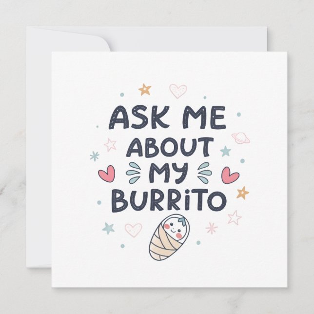 Anuncio Pídeme sobre mi arte de bebé burrito lindo (Anverso)