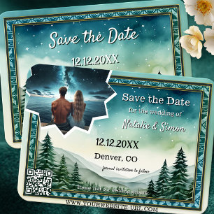 Anuncio Pine Stargazing Photo Winter Save the Date
