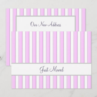 Anuncio Pink and White Stripes Editable Script New Address