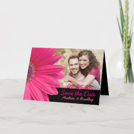 Anuncio Pink Gerbera Daisy Photo Save the Date Card