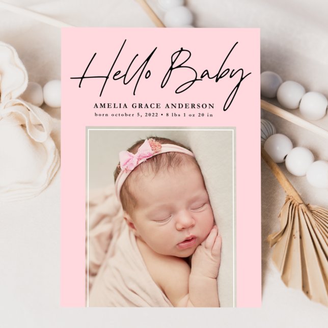 Anuncio Pink Hello Baby 2 Photo Birth (Subido por el creador)