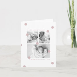 Anuncio Pink Modern Baby Photo Collage Birth Announcement 