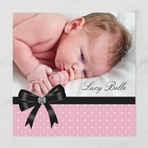 Anuncio Pink Polka Dot Baby Foto Nacimiento