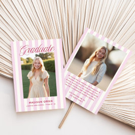 Anuncio Pink Striped Preppy Graduation