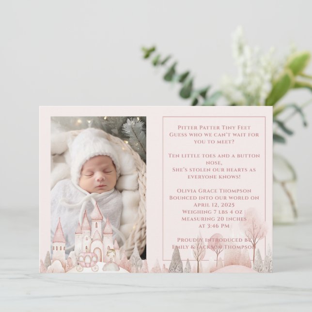 Anuncio Pitter Patter Feet Princess Baby Girl Nacimiento (Anverso de pie)