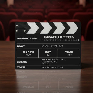 Anuncio Pizarra de Graduación de Película de Cine