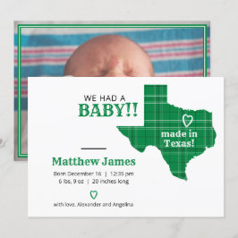 Anuncio Placa Verde Hecha En Texas Foto Horizontal