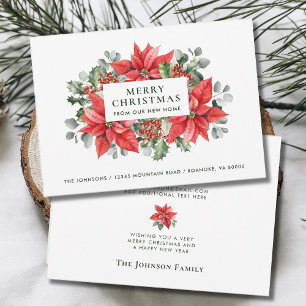 Anuncio Poinsettias Feliz Navidad desde nuevo hogar