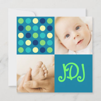 Anuncio Polka Dot Square Initials Blue