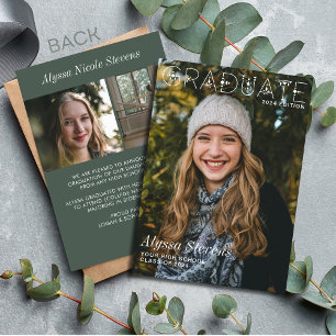 Anuncio Portada de revista minimalista moderna para gradua