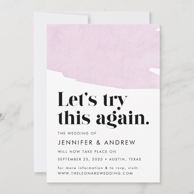 Anuncio Posponemos de nuevo nuestra boda morada (Anverso)