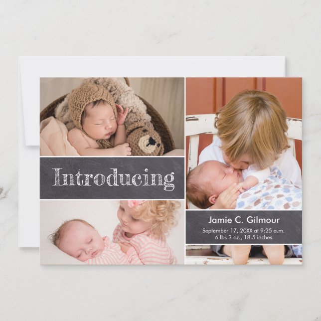 Anuncio Presentación de Baby Chalkboard tipo 3baby Photo (Anverso)