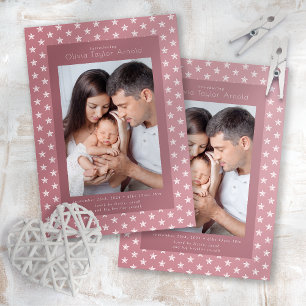 Anuncio Presentación de Baby Photo Pink Stars Birth