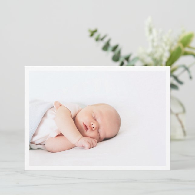 Anuncio Presentación de foto de nacimiento de bebé minimal (Anverso de pie)
