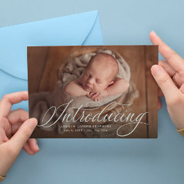 Anuncio Presentación del nacimiento azul elegante de un be