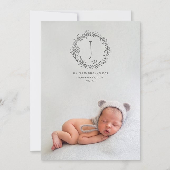 Anuncio Presentación del nacimiento de una foto de rama a  (Anverso)