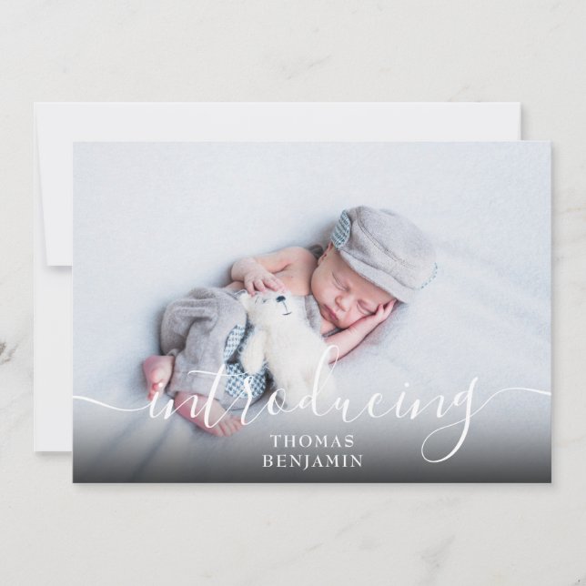 Anuncio Presentación sencilla de Script Boy Blue Photo Bir (Anverso)