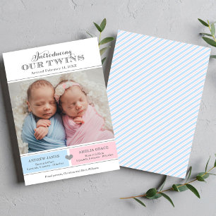 Anuncio Presentamos la foto de nuestro bebé gemelo bebé Ch