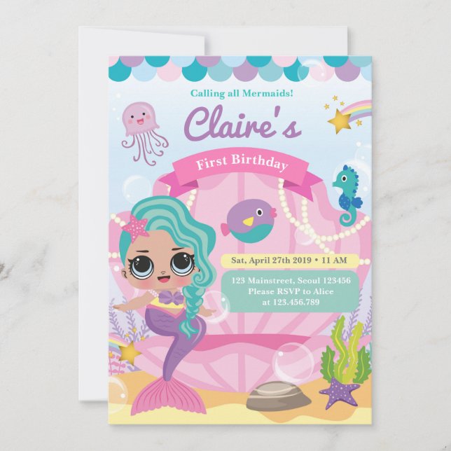 Anuncio Primer cumpleaños de Sirena (Anverso)