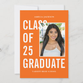 Anuncio Promoción del 26 Graduados Naranja Blanco Foto Gra