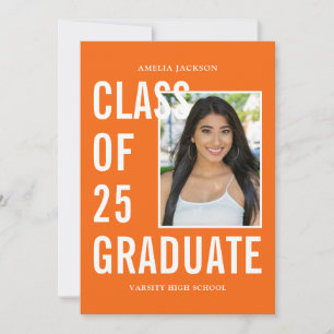 Anuncio Promoción del 26 Graduados Naranja Blanco Foto Gra