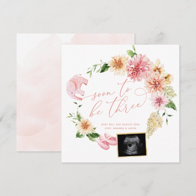 Anuncio Pronto Se Revelarán Tres Embarazo De Ultrasonido (Anverso / Reverso)