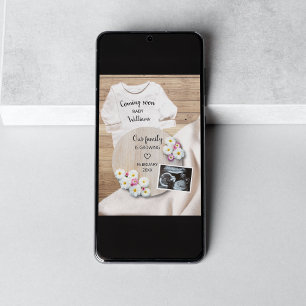 Anuncio Próximamente ecografía floral Foto Embarazo