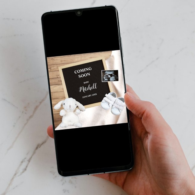 Anuncio Próximamente foto: Embarazo en las redes sociales (coming soon social media pregnancy announcement digital pregnancy reveal  sonogram ultrasound photo)