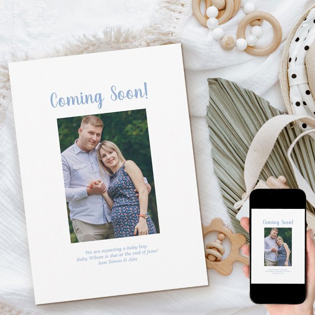 Anuncio Próximamente foto Pincel azul Embarazo con guión (Subido por el creador)