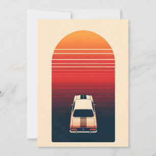 Anuncio Puesta de sol retro minimalista viaje en coche vin