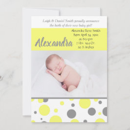 Anuncio Puntos de polka amarillos y grises | Nacimiento fo