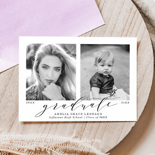 Anuncio Purple Now and Then Photo Graduation