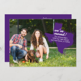 Anuncio Púrpura que nos hemos mudado - Texas en movimiento