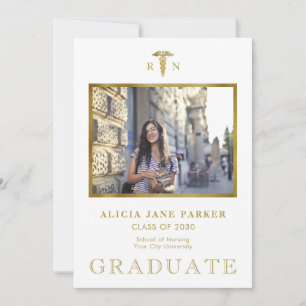 Anuncio purpurina de oro de la foto de graduación de la es