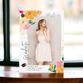 Anuncio Purpurina de oro foto floral graduación botánica