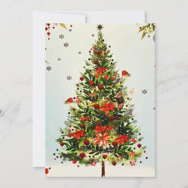 Anuncio Purpurina Invernal Deer Forest Rosa Floral acuarel (Anverso)