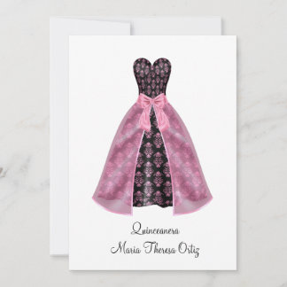 Anuncio Quinceañera Rosa Damask 15º Fiesta